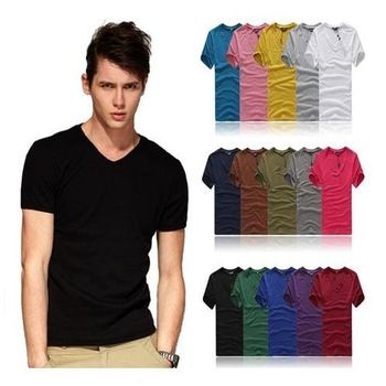 CAMISETAS 100% ALGODÃO DECOTE EM V